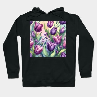 Purple Tulip Flowers Hoodie